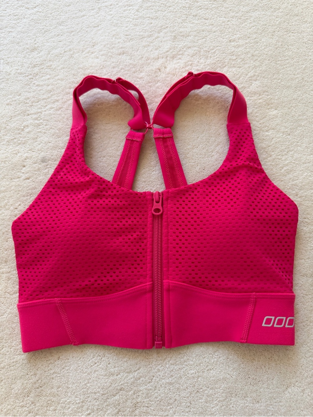 Lorna Jane Hot Pink Front-Zip Swim Sports Bra